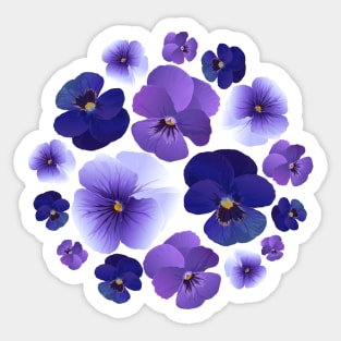 Pansy violet pattern Sticker